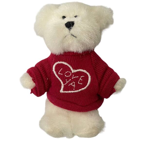 Boyds Bears Mini Message 3.5" Thinkin of Ya Love Ya Red Heart Sweater #3809052 - Picture 3 of 6